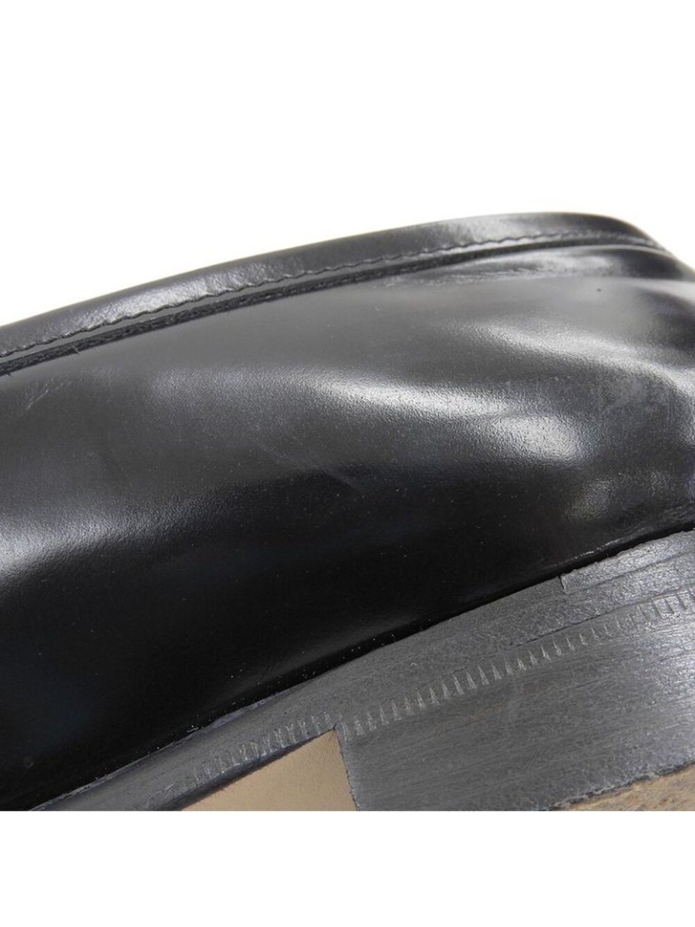 Gucci 90's Vintage Square Toe Silver Bit Hardware Leather Loafers 37 - Picture 6 of 8